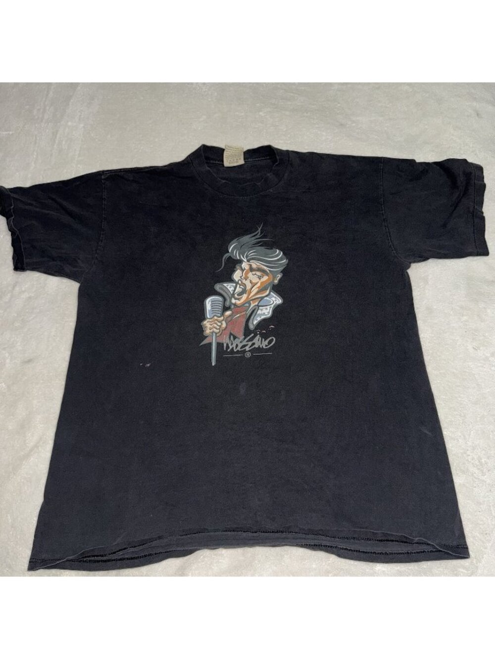 Vintage Mosquito Elvis Graphic T Shirt Black USA Single Stitch Size XLarge